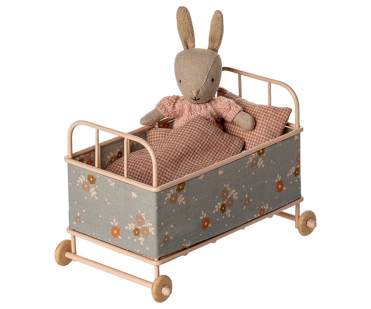 *PRE-ORDER* - Maileg Cot Bed, Micro - Powder - *ESTIMATED ARRIVAL MID SEPTEMBER 2025*