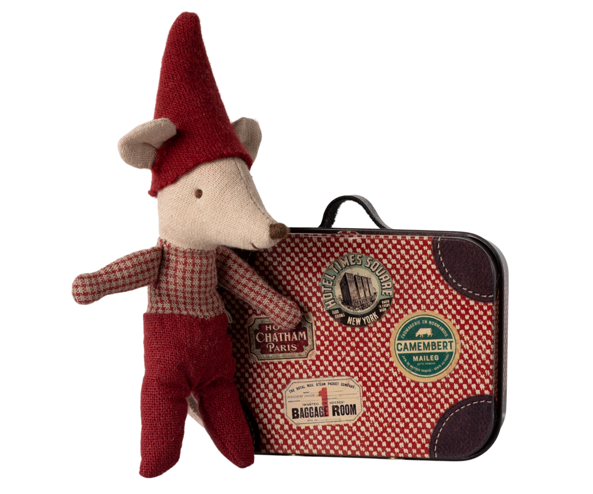 Maileg Christmas Mouse, Baby In Suitcase