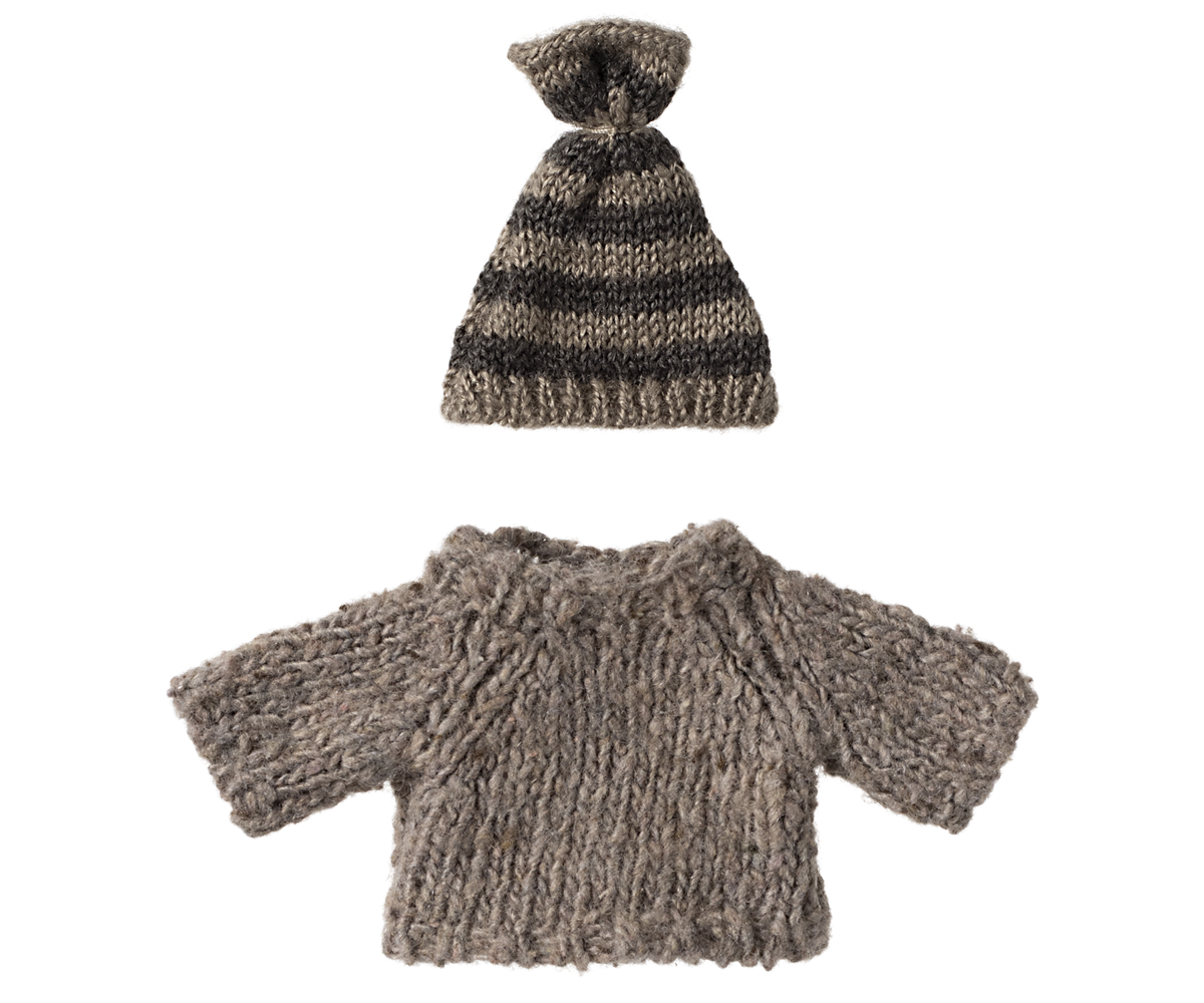 Maileg Knitted Sweater & Hat, Big Brother Mouse