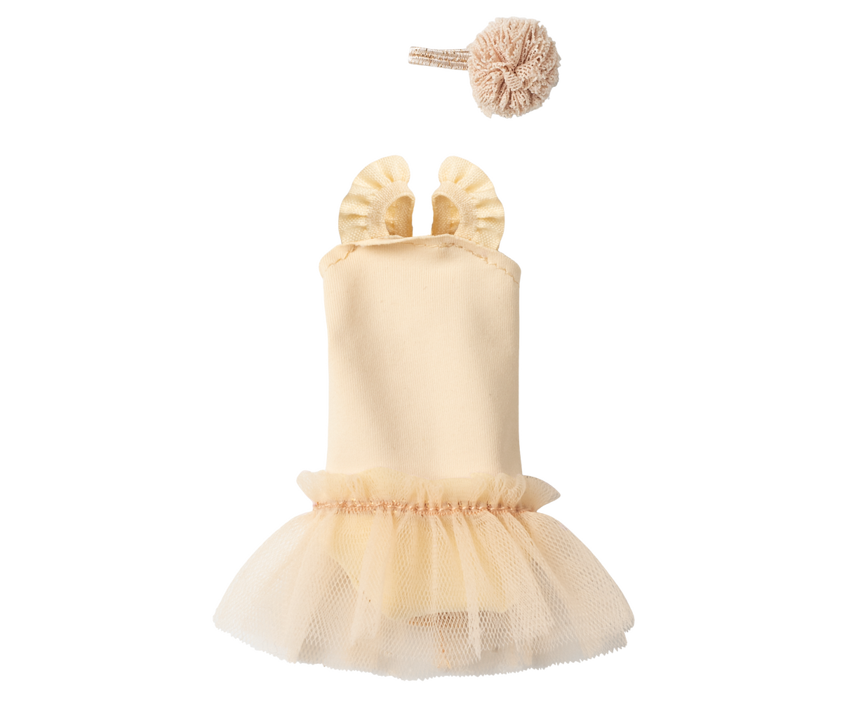 Maileg Ballet Suit & Skirt, Cream Size 1