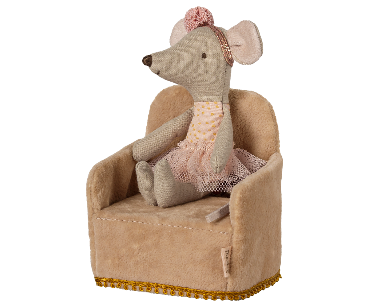 Maileg Folding Chair, Mouse, Powder -