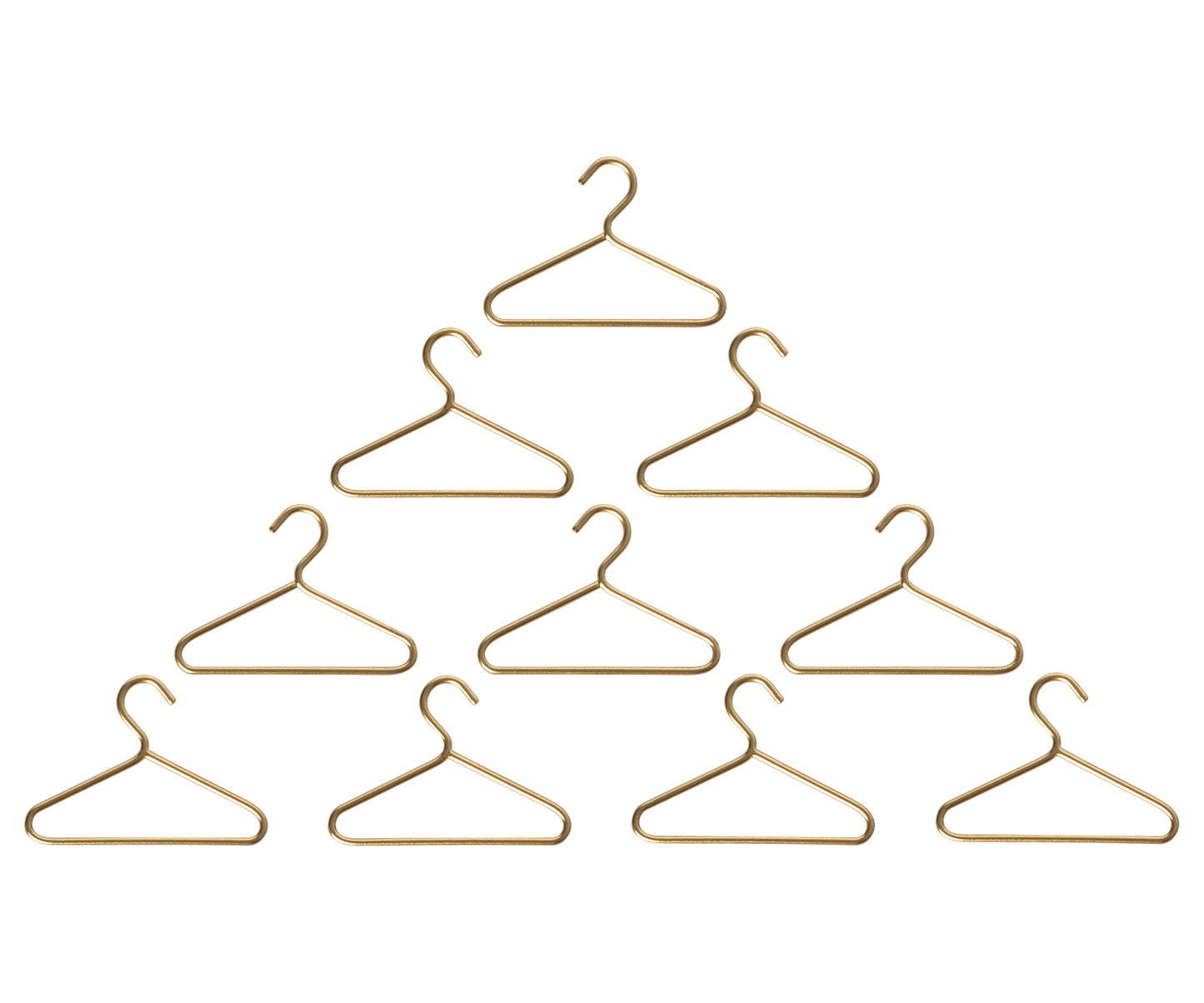 Maileg Metal Gold Hangers For Mouse Clothes, Set Of 10