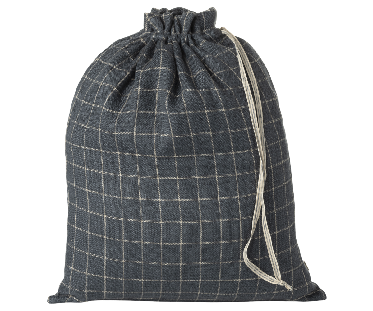 Maileg Bag, Large, Checker Sand/Petrol
