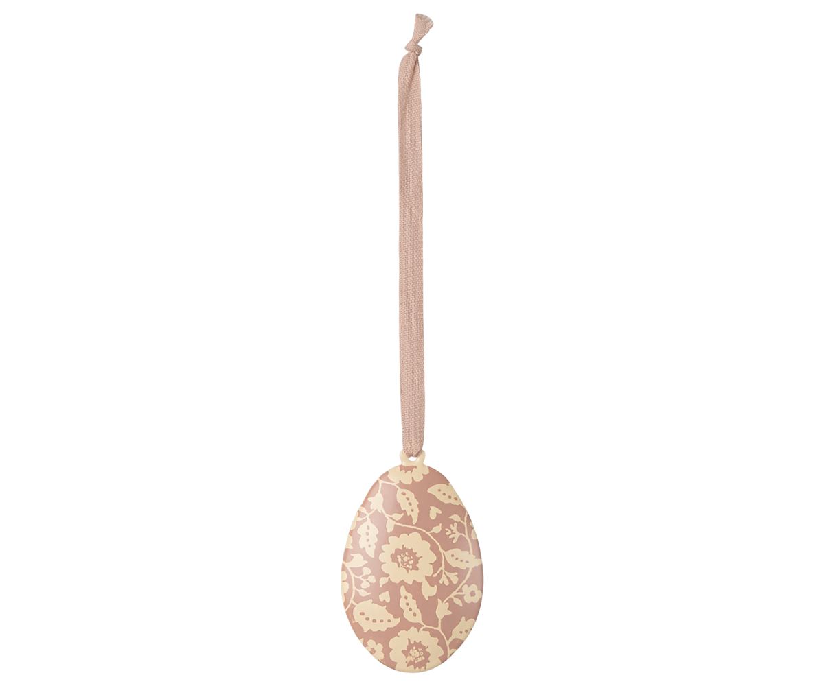 Maileg Easter Egg Ornament, Flowers, Dark Powder