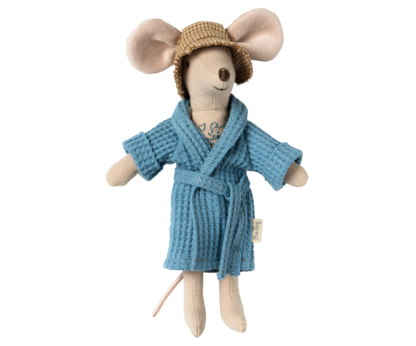 Maileg Bathrobe, Dusty Blue, Dad Mouse