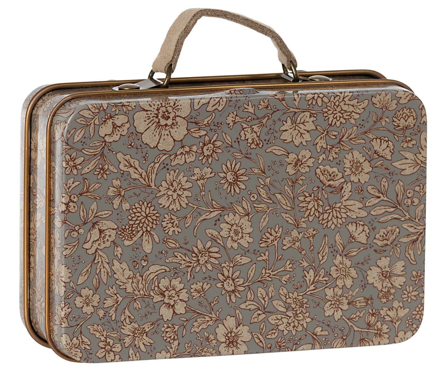 Maileg Small Suitcase, Blossom, Grey