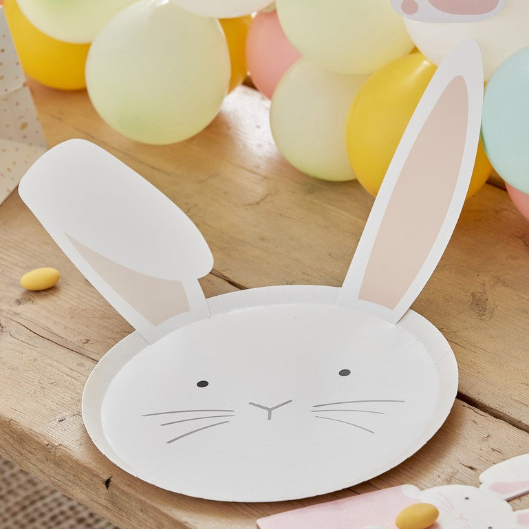Ginger Ray Pastel Easter Bunny Plates With Interchangeable Ears