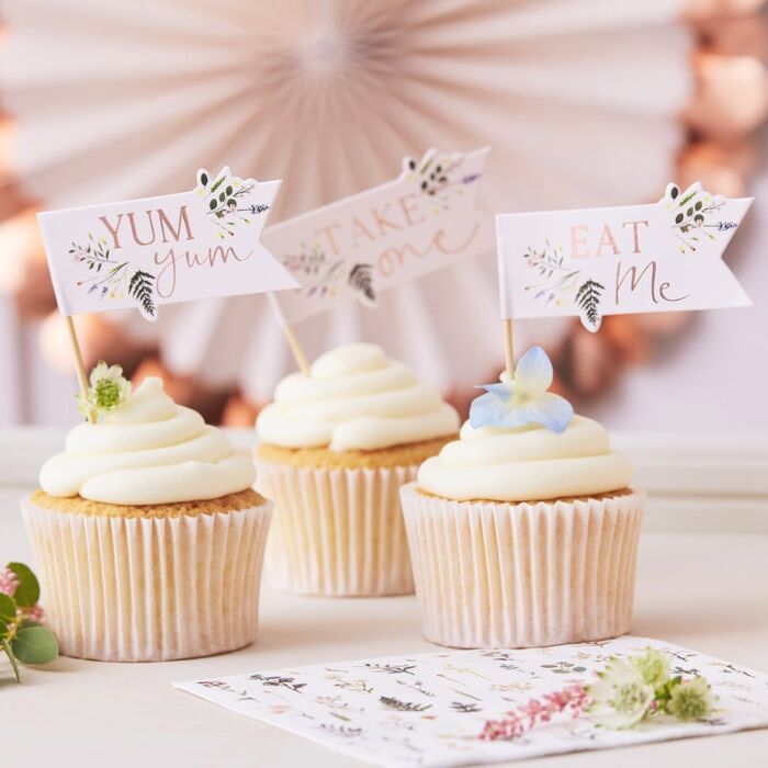 Ginger Ray Afternoon Tea Cupcake Toppers - Twelve Food Picks