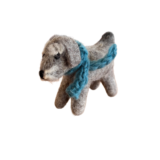 Amica Felt - Schnauzer (Blue Scarf)