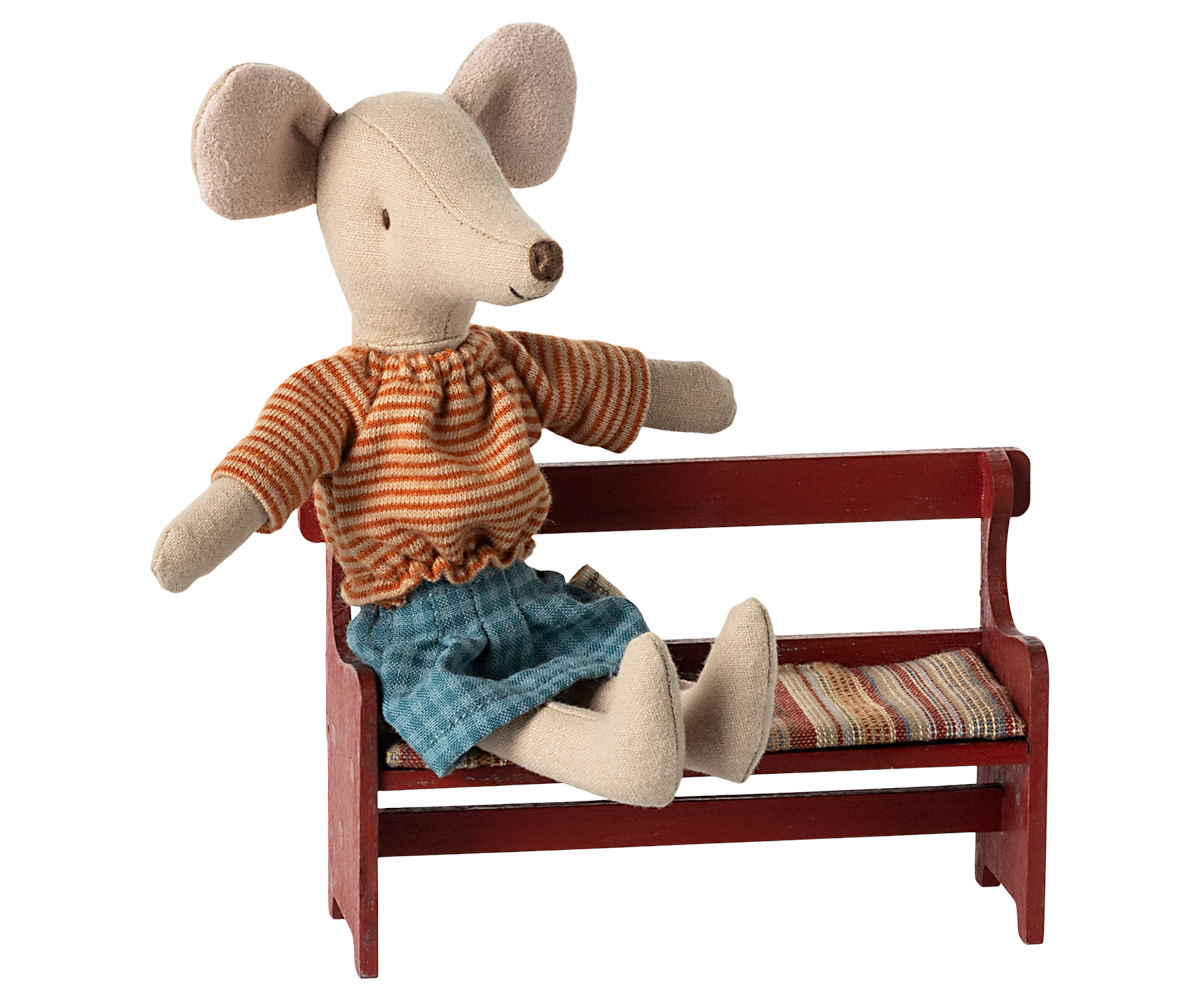 Maileg Bench, Mouse, Red