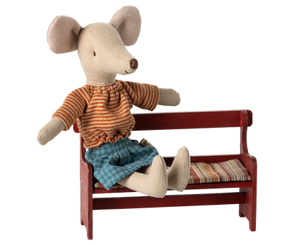 Maileg Bench, Mouse, Red