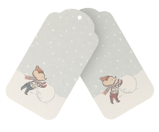 Maileg Winter Mouse Gift Tags, Set Of Twelve