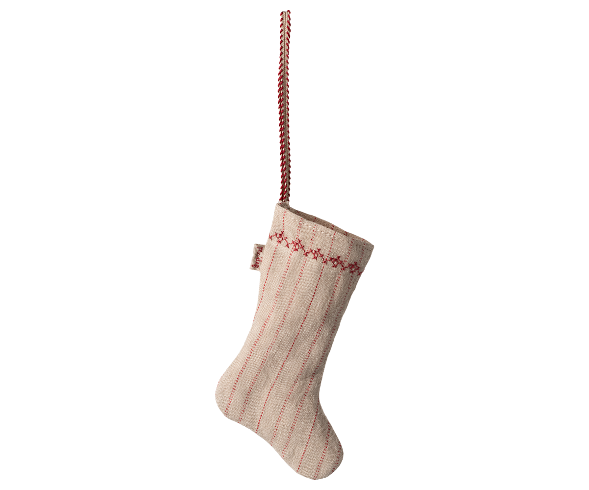 Maileg Tree Ornament, Stocking, Striped Sand