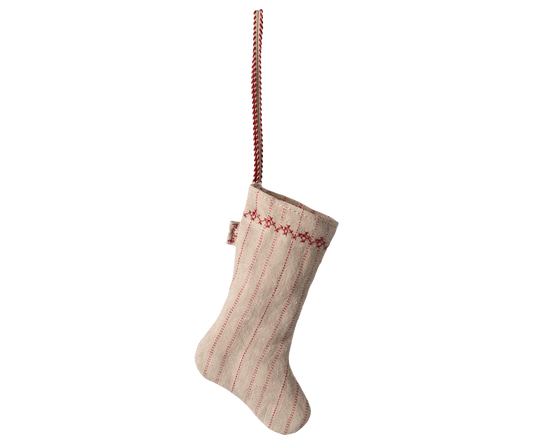 Maileg Tree Ornament, Stocking, Striped Sand