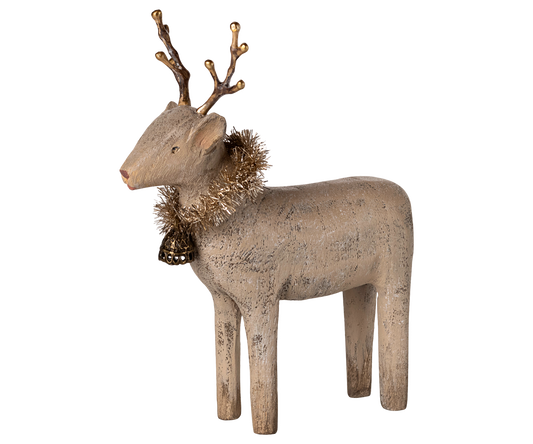 *PRE-ORDER* - Maileg Wooden Reindeer, Small - Natural - *ESTIMATED ARRIVAL EARLY NOVEMBER 2025*
