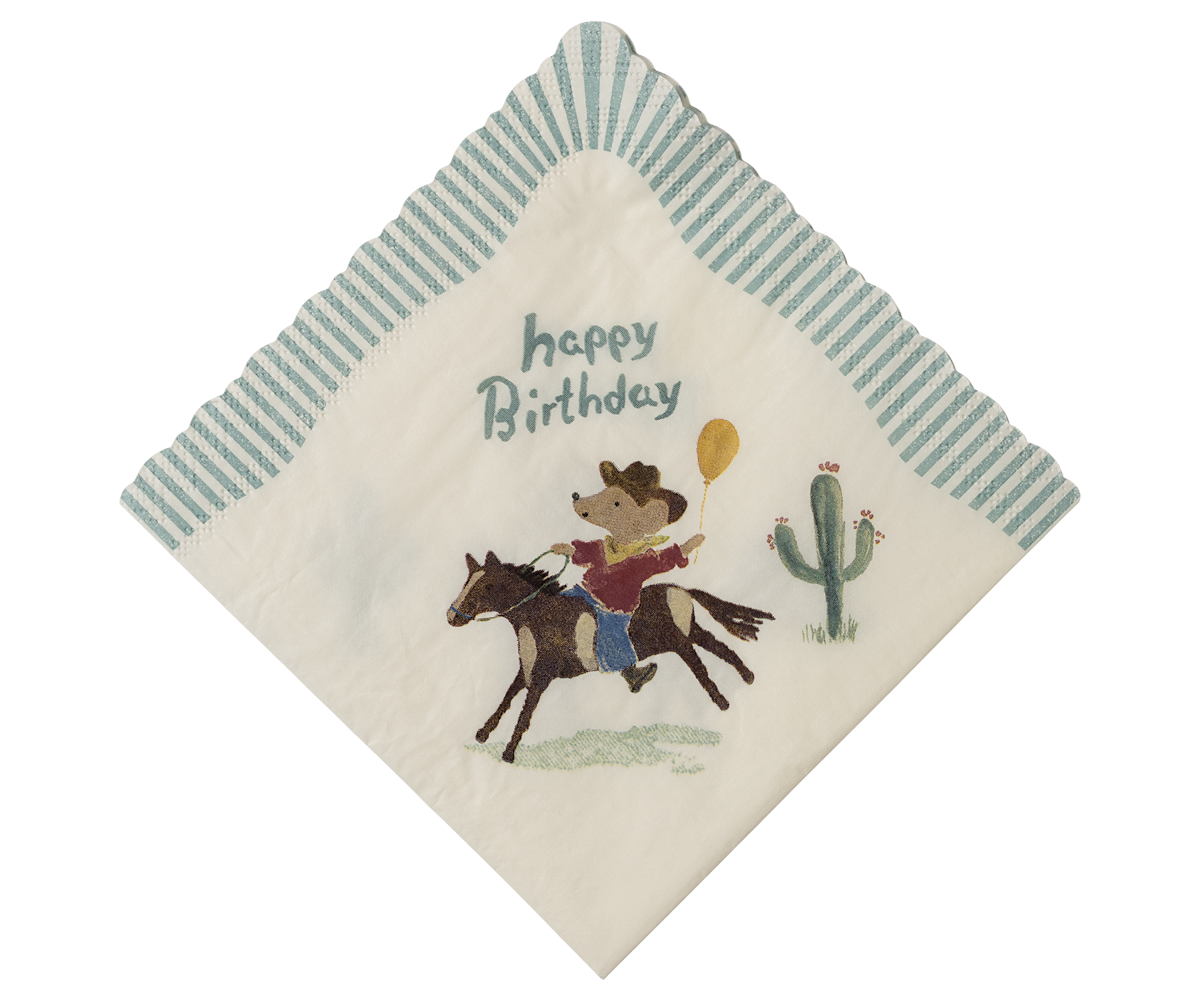 Maileg Happy Birthday Cowboy - 20 Napkins