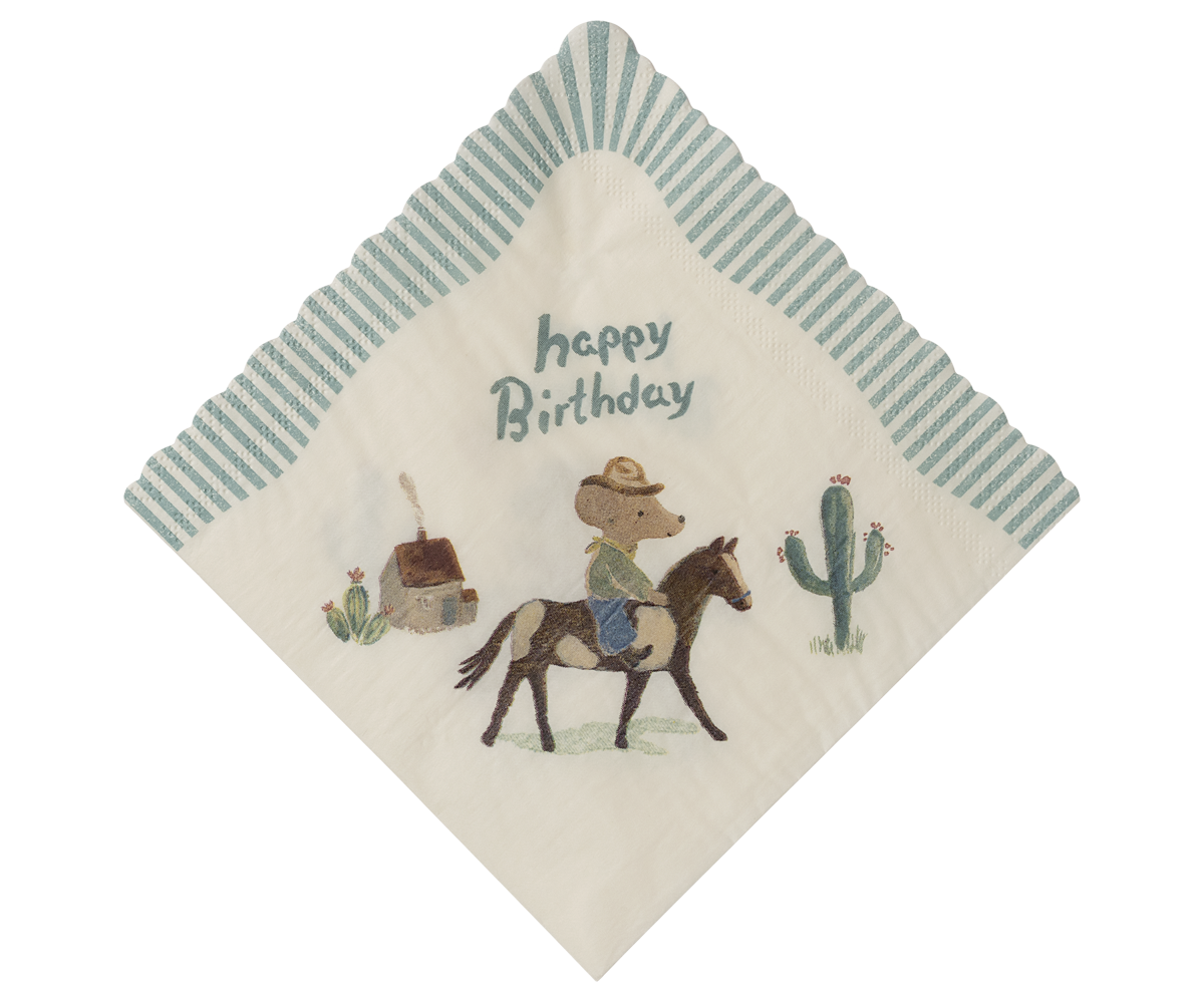 Maileg Happy Birthday Cowboy - 20 Napkins