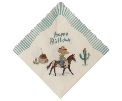 Maileg Happy Birthday Cowboy - 20 Napkins