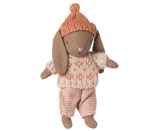*PRE-ORDER* - Maileg Winter Bunny, Micro - Brown, Rose - *ESTIMATED ARRIVAL EARLY NOVEMBER 2025*