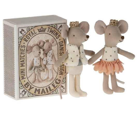 Maileg Royal Twin Mice, Little Sister & Brother In Box