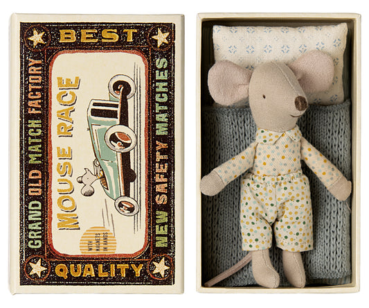Maileg Little Brother Mouse With Magnetic Hands In Matchbox