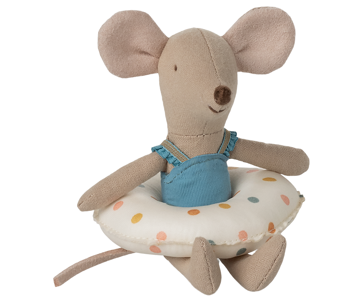 Maileg Beach Mouse With Float, Little Sister, Multi Dots Beach Day Bundle - Worth £65