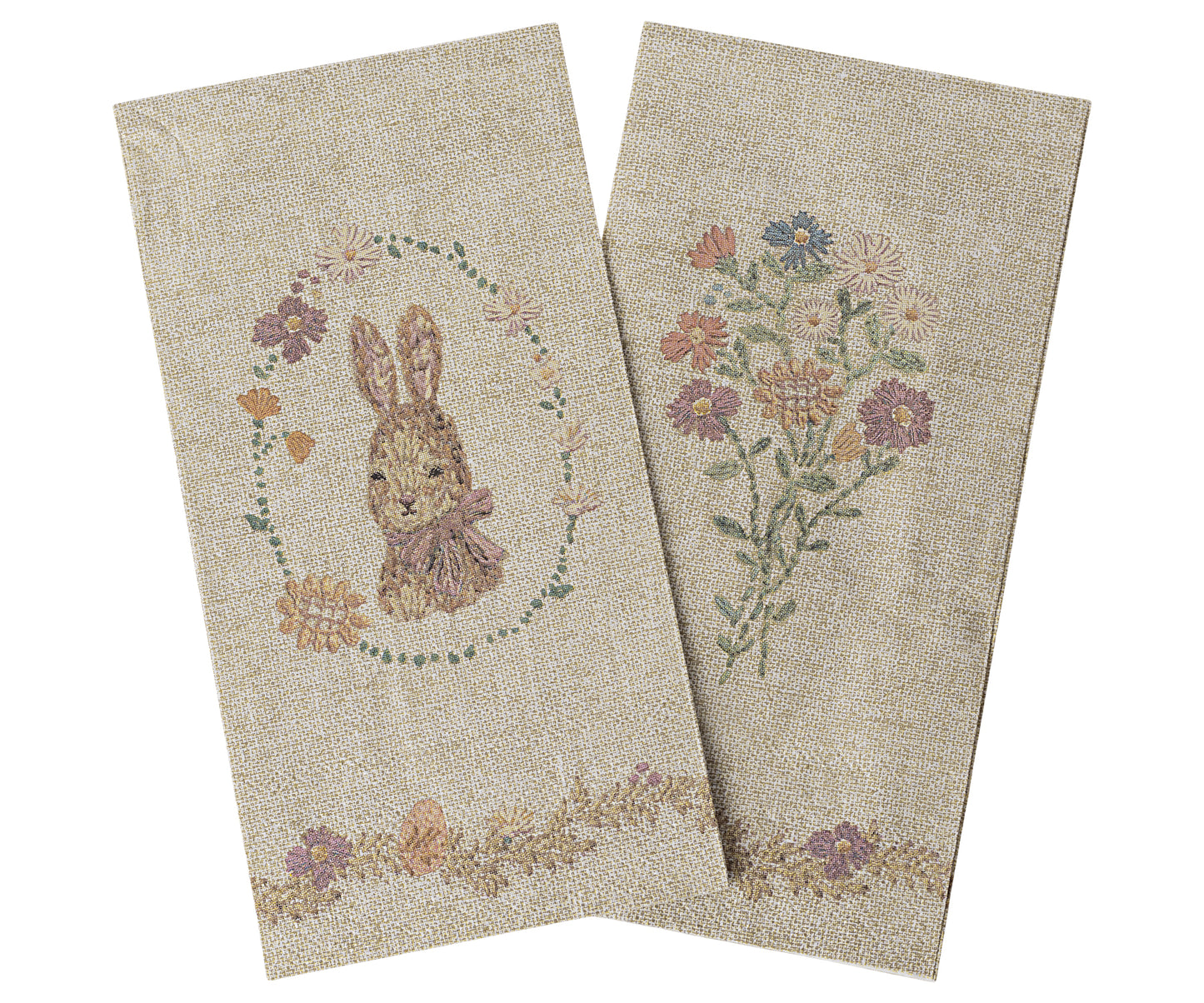 Maileg Napkin, Lapin de Pâques - Sand/Rose