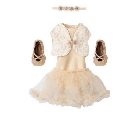 Maileg Ballet Suit & Skirt, Cream  Size 3
