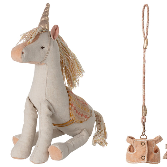 Maileg Unicorn, Medium & Harness Bundle - Worth £44.25