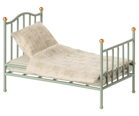 *PRE-ORDER* - Maileg Vintage Single Bed, Mouse - Mint -  *ESTIMATED ARRIVAL MID SEPTEMBER 2025*