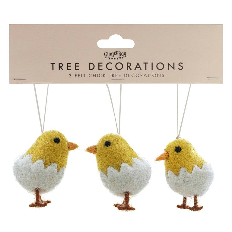 Ginger Ray Felt Easter Chick Tree Decorations