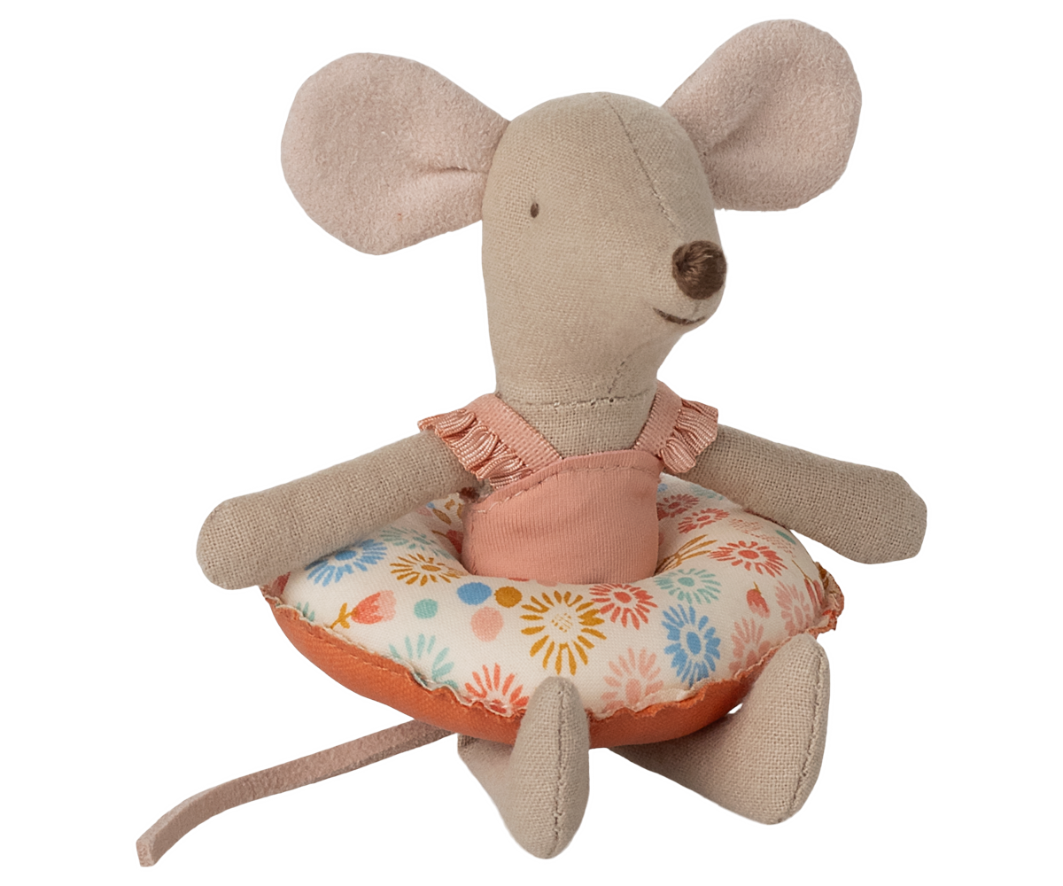 *PRE-ORDER* - Maileg Beach Mouse With Float, Little Sister, Flower - *ESTIMATED ARRIVAL EARLY MAY 2025*