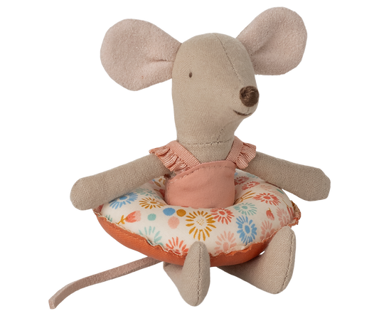 *PRE-ORDER* - Maileg Beach Mouse With Float, Little Sister, Flower - *ESTIMATED ARRIVAL EARLY MAY 2025*