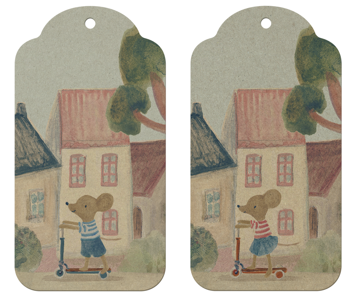 Maileg 12 Gift Tags, Mouse