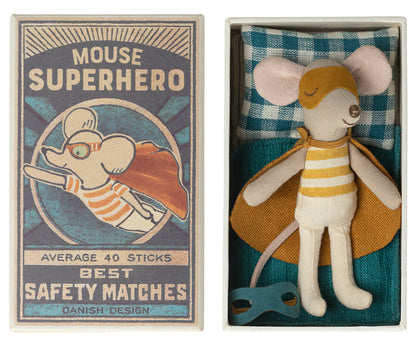 Maileg Princess Mouse, Little Sister In Matchbox & Maileg Super Hero, Little Brother Mouse In Matchbox Bundle - Worth £49