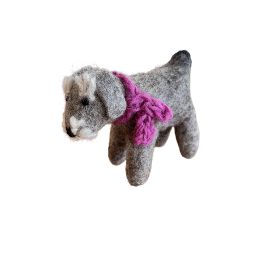 Amica Felt - Schnauzer (Pink Scarf)