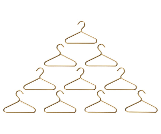 Maileg Metal Gold Hangers For Mouse Clothes, Set Of 10