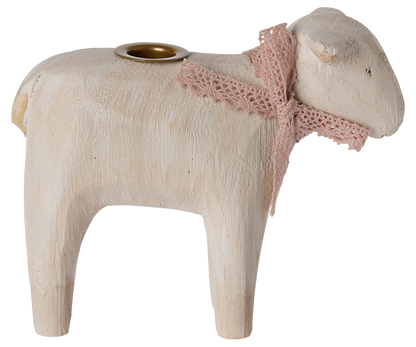 Maileg Candle Holder, Lamb, Rose