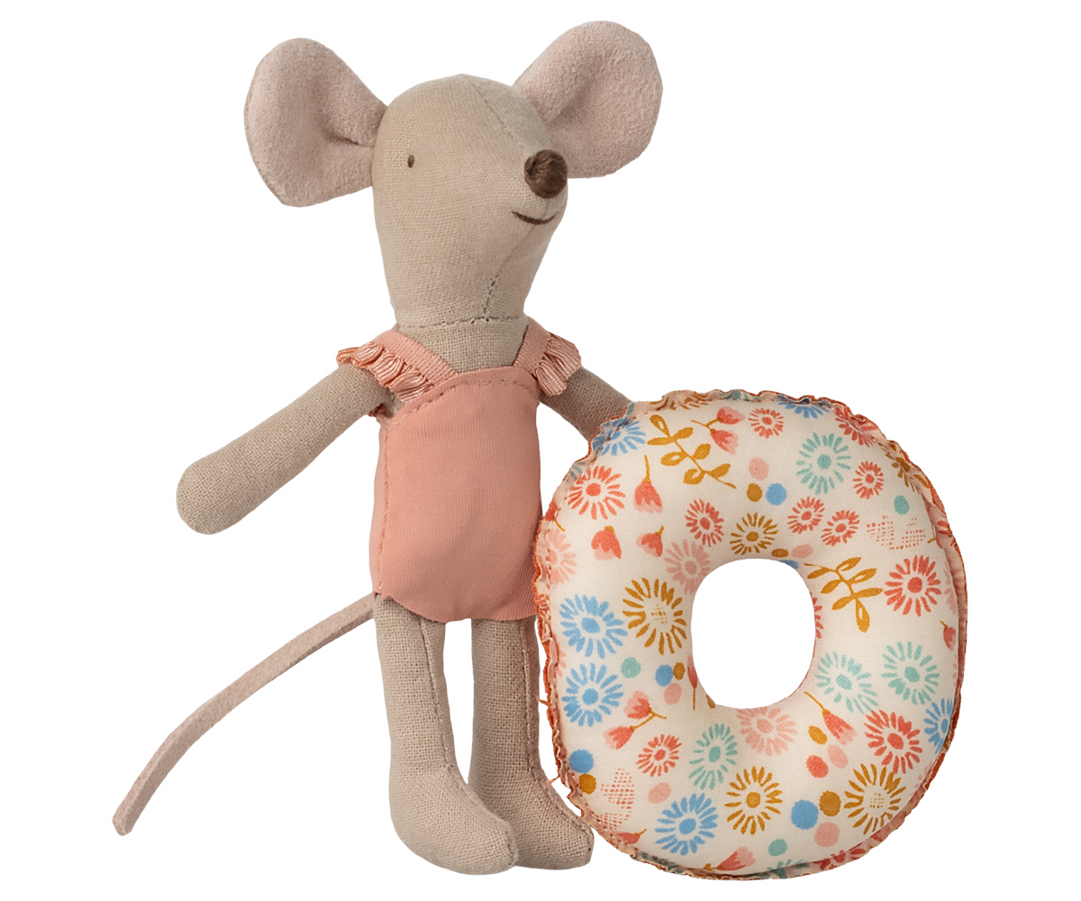 *PRE-ORDER* - Maileg Beach Mouse With Float, Little Sister, Flower - *ESTIMATED ARRIVAL EARLY MAY 2025*