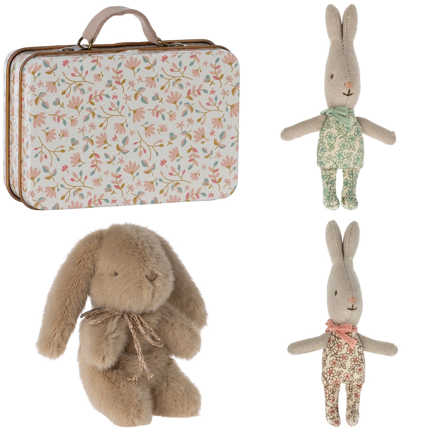 Maileg Small Merle Suitcase & My Rabbit/Bunny Plush Bundle (Options Available) - Worth £17.25