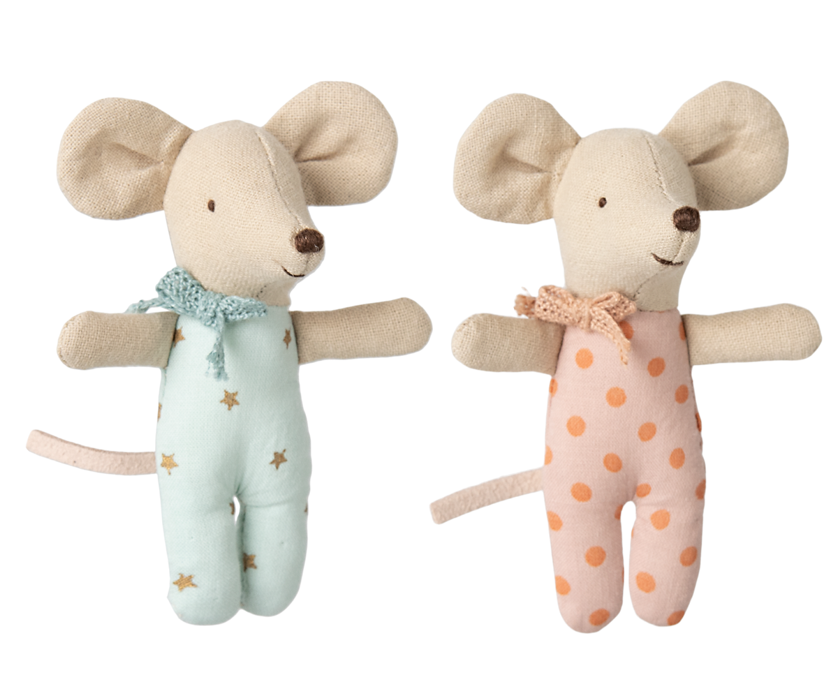 *FREE GIFT WRAPPING* - Maileg Twins, Baby Mice In Matchbox & Stroller Bundle, Blue Bundle - Worth £61.50