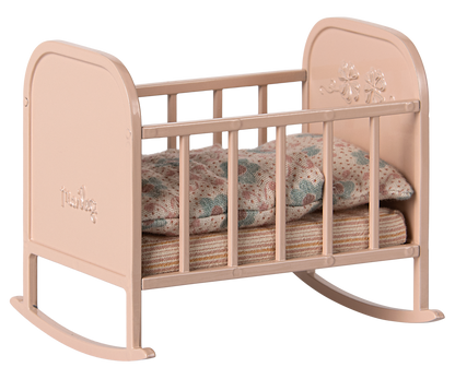 Maileg Twins Baby Mice In Matchbox & Cradle (Rose) Nursery Bundle  - Worth £85.75