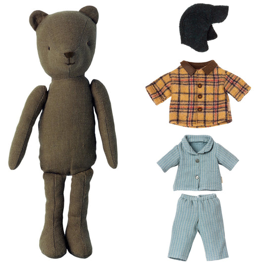 Maileg Dad Teddy With Daytime Outfit & Pyjamas Bundle - Worth £44.25