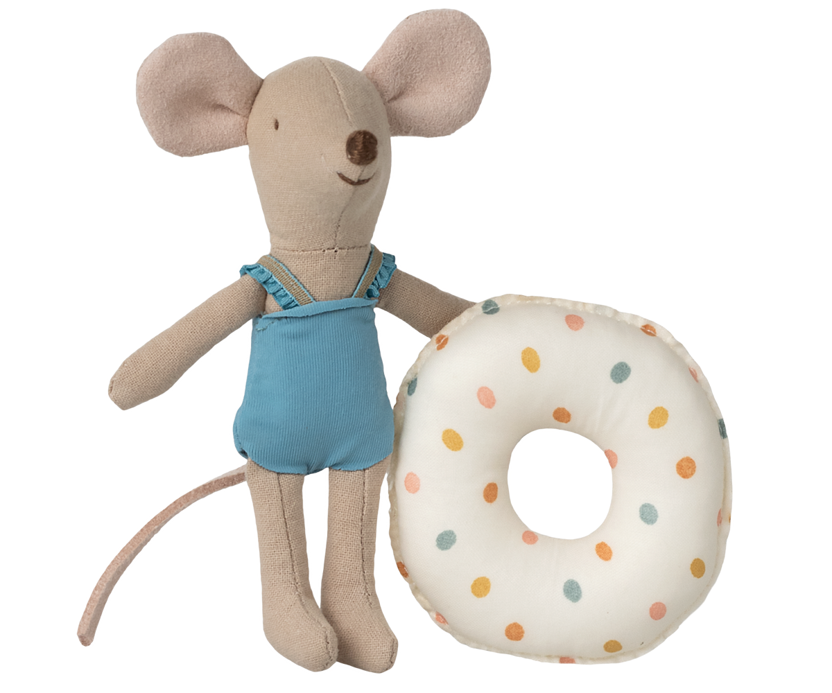 Maileg Beach Mouse With Float, Little Sister, Multi Dots Beach Day Bundle - Worth £65