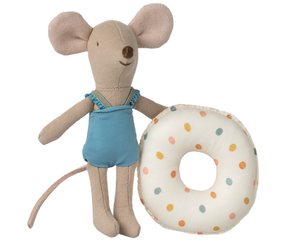 Maileg Beach Mouse With Float, Little Sister, Multi Dots Beach Day Bundle - Worth £65