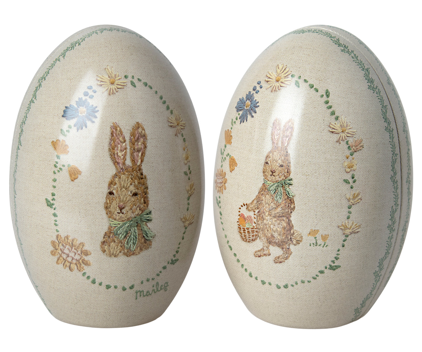 Maileg Metal Easter Egg, Green - Options Available (Set Of Two, Large Only Or Small Only)