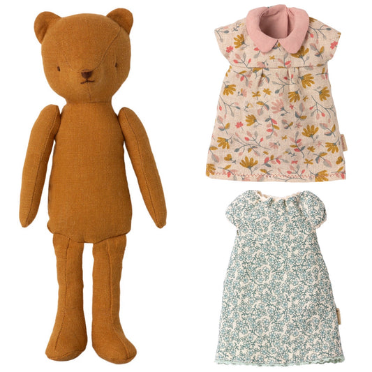Maileg Mum Teddy With Dress & Nightgown Bundle - Worth £41.25