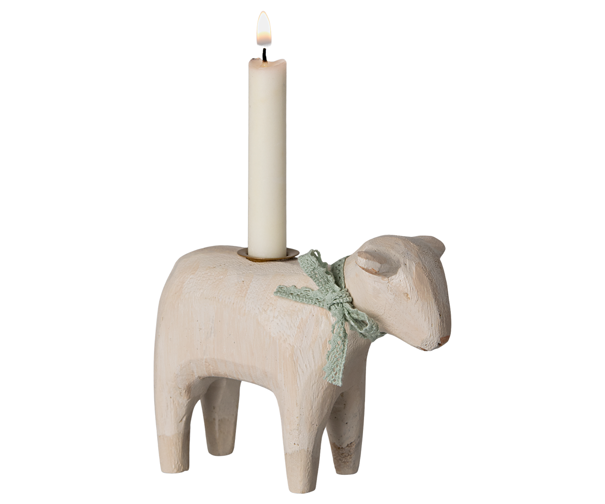 Maileg Candle Holder, Lamb, Mint