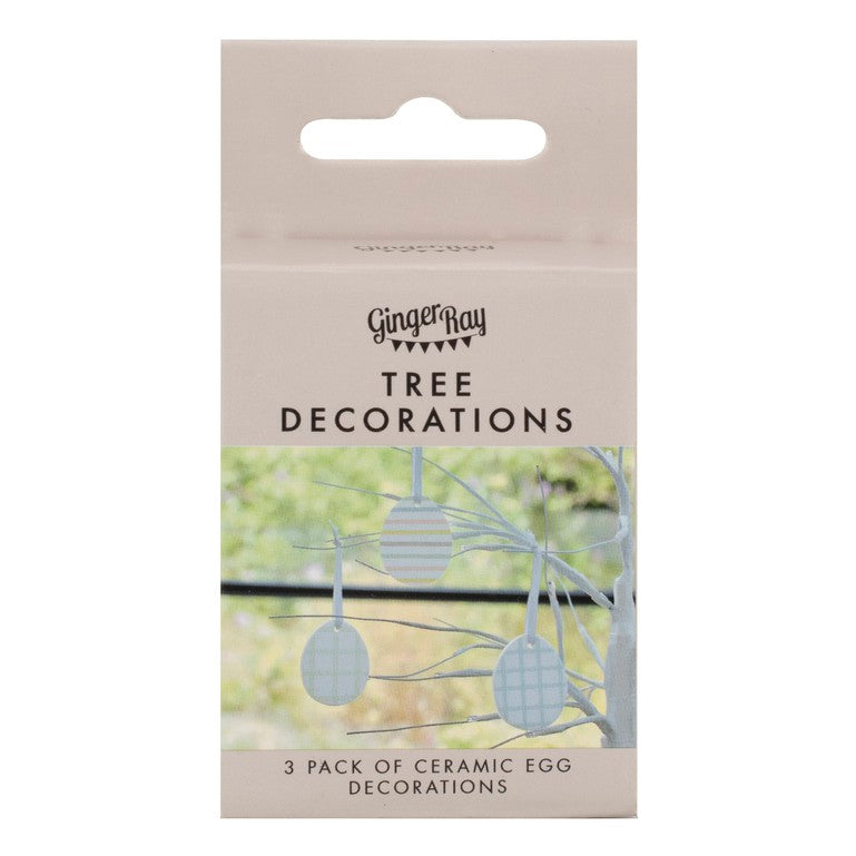 Ginger Ray Ceramic Easter Egg Tree Decorations