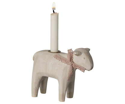Maileg Lamb Candle Holder, Rose